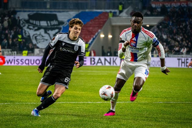 OL - PAOK à Décines-Charpieu le 29 janvier 2026. Nicolas Liponne MAXPPP - Décines-Charpieu 29 01 2026 Moussa Niakhaté lors du match de football entre l Olympique Lyonnais (OL) et PAOK Salonique dans le cadre de la 8e journée de ligue Europa au stade de Lyon Groupama Stadium, à Décines-Charpieu, le 29 janvier 2026. Football match between Olympique Lyonnais (OL) and PAOK Thessaloniki as part of the eighth matchday of the Europa League at the Groupama Stadium in Lyon, Décines-Charpieu, on January 29, 2026. Décines-Charpieu Auvergne Rhône-Alpes France  Copyright: xMAXPPPxNicolasxLiponnex NLP202601295458 NLP202601295458