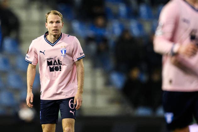 260129 Oscar Lewicki of Malmö FF during the UEFA Europa League football match between KRC Genk and Malmö FF on January 29, 2026 in Genk. Photo: Simon Hastegard BILDBYRAN kod SH SH0684 fotboll football soccer fotball uefa europa league europa league krc genk malmö ff bbeng Copyright: SIMONxHASTEGARD BB260129SH071
