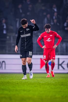 STURM GRAZ - BRANN BERGEN Otar Kiteishvili of Sturm celebrates a goal during the league phase of UEFA Europa league football match between SK Sturm Graz and SK Brann Bergen. Graz, Austria, January 29, 2026. Photo by Branislav Racko Copyright: xx 080A1116