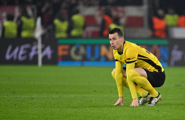 nach Spielende: enttaeuscht Sandro Lauper BSC Young Boys Bern (30) VfB Stuttgart vs Young Boys Bern YB EUROPA LEAGUE EL 29.01.2026 DFL REGULATIONS PROHIBIT ANY USE OF PHOTOGRAPHS AS IMAGE SEQUENCES AND OR QUASI-VIDEO VfB Stuttgart vs Young Boys Bern YB