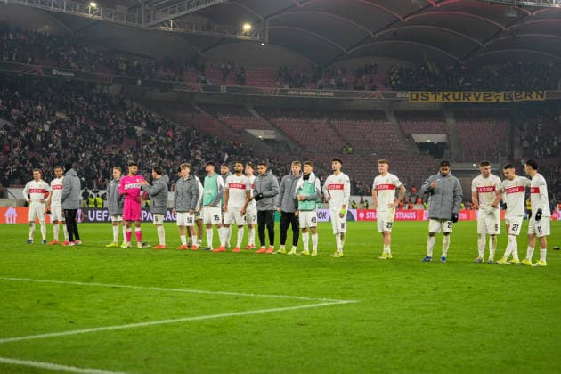 Fußball, UEFA Europa League, 20260129, VfB Stuttgart - BSC Young Boys Bern. Im Bild Stuttgart Schlussjubel vor Fans. Stuttgart MHP Arena Baden Württemberg Deutschland Copyright: Passion2Press MarkusxFischerx