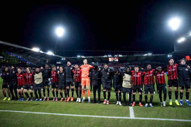 Europa League: FC Midtjylland - Dinamo Zagreb FC Midtjylland s players celebrate the victory after the Europa League match between FC Midtjylland and Dinamo Zagreb at MCH Arena in Herning on Thursday, January 29, 2026. (Photo: Bo Amstrup Ritzau Scanpix) , Herning Denmark Mors Copyright: BoxAmrstrupx xRitzauxScanpix BoxAmstrupx spdk20260129-231451-L