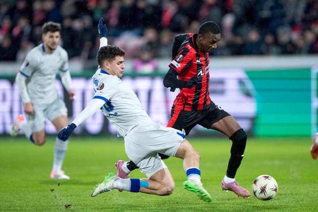 Europa League: FC Midtjylland - Dinamo Zagreb FC Midtjylland s Denil Castillo in action with Dinamo Zagreb s Sergi Dominguez during the Europa League match between FC Midtjylland and Dinamo Zagreb at MCH Arena in Herning on Thursday, January 29, 2026. (Photo: Bo Amstrup Ritzau Scanpix) , Herning Denmark Mors Copyright: BoxAmrstrupx xRitzauxScanpix BoxAmstrupx spdk20260129-233559-L