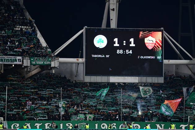 UEFA Europa League, Panathinaikos FC vs AS Roma - The matrix with the final score after the UEFA Europa League league phase matchday 8 soccer match between Panathinaikos FC and AS Roma held at Olympic Athletic Center of Athens in Athens, Greece, 29 January 2026. IMAGO ONE INCH PRODUCTIONS ATHENS Greece Copyright: xOnexInchxProductionsx 6830675
