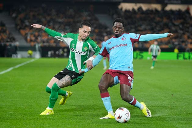 January 29, 2026, Sevilla, Sevilla, Spain: Antony of Real Betis Balompie and Jordan Lotomba of Feyenoord in action during the UEFA Europa League 2025 26 League Phase MD8 match between Real Betis Balompie and Feyenoord at La Cartuja stadium on January 29, 2026 in Seville, Spain. Sevilla Spain - ZUMAa181 20260129_zaa_a181_080 Copyright: xJoaquinxCorcherox