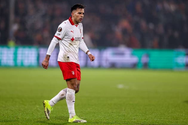 DEVENTER, NETHERLANDS - JANUARY 29: Rodrigo Zalazar of SC Braga looks on during the UEFA Europa League 2025 26 League Phase MD8 match between Go Ahead Eagles and SC Braga at Stadion De Adelaarshorst on January 29, 2026 in Deventer, Netherlands. (Photo by Rene Nijhuis) SPO  Copyright: xRenexNijhuis