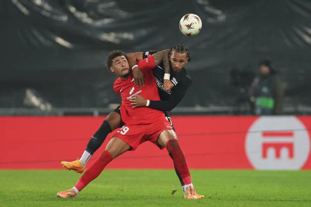 SK Sturm Graz vs SK Brann – UEFA Europa League 2025 26, 29.01.2026 Graz, Austria, 29.JAN.26 - SOCCER - UEFA Europa League, SK Sturm Graz vs SK Brann Bergen. The image shows Noah Holm (Brann) and Emanuel Aiwu (STU). Copyright: xBEAUTIFULxSPORTS Rainerx