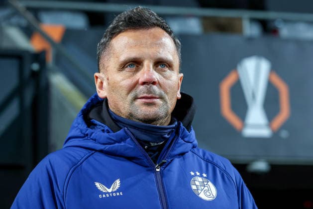 29.01.2026, Fußball, UEFA Europa League, Matchday 8, FC Midtjylland - GNK Dinamo Zagreb, MCH Arena in Herning, Dänemark: Head Coach Mario Kovacevic(GNK Dinamo hc) Regulations prohibit any use of photographs as image sequences and or quasi-video. Dänemark
