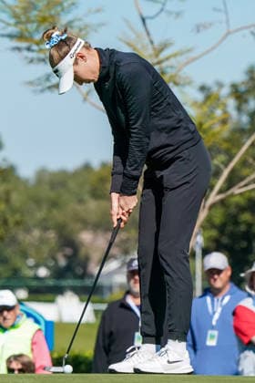 January 29, 2026, Orlando, Florida, USA: Nelly Korda putts the 9th green during the first round of the 2026 Hilton Grand Vacations Tournament of Champions at Lake Nona Golf & Country Club. Orlando USA - ZUMAw109 20260129_fap_w109_002 Copyright: xDebbyxWongx