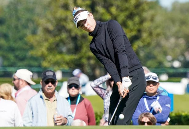 January 29, 2026, Orlando, Florida, USA: Nelly Korda chips on to the 9th green during the first round of the 2026 Hilton Grand Vacations Tournament of Champions at Lake Nona Golf & Country Club. Orlando USA - ZUMAw109 20260129_fap_w109_007 Copyright: xDebbyxWongx