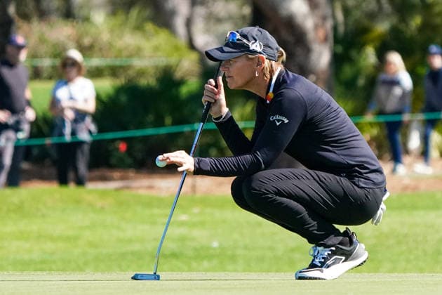 January 29, 2026, Orlando, Florida, USA: Annika Sorenstam lines up a putt on the 9th green during the first round of the 2026 Hilton Grand Vacations Tournament of Champions at Lake Nona Golf & Country Club. Orlando USA - ZUMAw109 20260129_fap_w109_019 Copyright: xDebbyxWongx