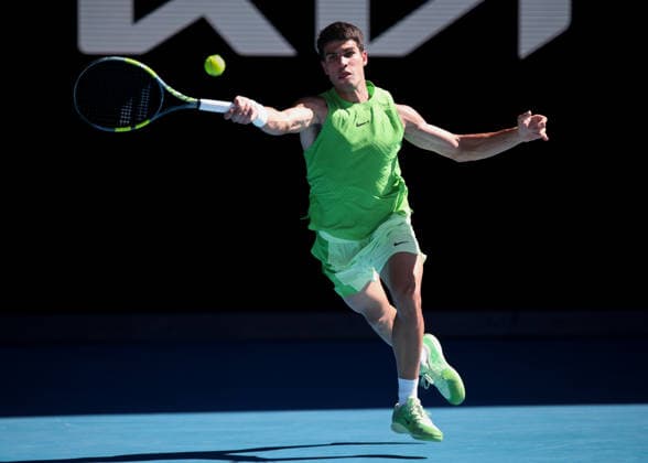 Carlos Alcaraz (ESP), Australian Open 2026 Melbourne Park, Melbourne, Victoria, Australia.. Copyright: xJuergenxHasenkopfx