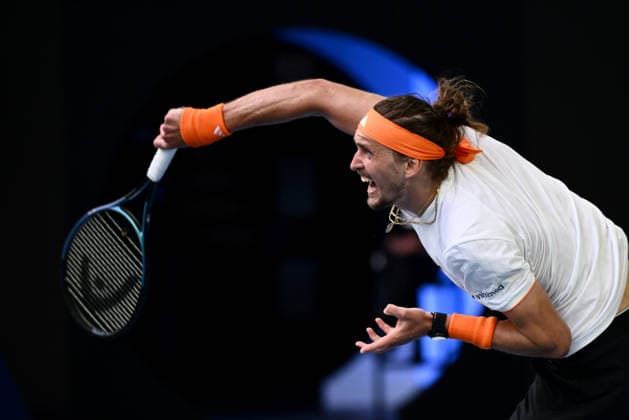 TENNIS AUSTRALIAN OPEN, Alexander Zverev of Germany in action during the men™s semifinal against Carlos Alcaraz of Spain on day 13 of the 2026 Australian Open tennis tournament at Melbourne Park in Melbourne, Friday, January 30, 2026. ( NO ARCHIVING MELBOURNE VICTORIA AUSTRALIA  Copyright: xJOELxCARRETTx 20260130160411697336