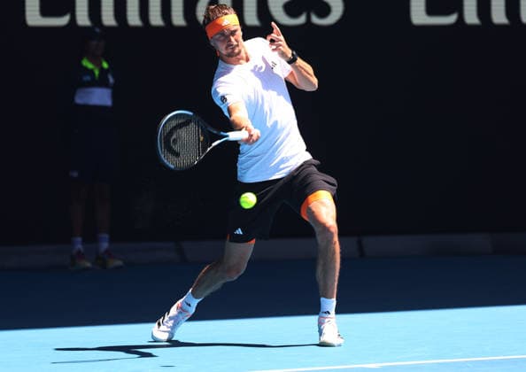 January 30, 2026, Melbourne, Victoria, Australia: ALEXANDER ZVEREV of Germany during the match against C. Alcaraz of Spain in the semifinal of Australian Open, Melbourne, Australia. Melbourne Australia - ZUMAc278 20260130_zsp_c278_043 Copyright: xMarcinxCholewinskix