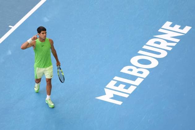 Carlos Alcaraz during his Semi-final match Australian Open tennis tournament, Day Thirteen, Melbourne Park, Australia - 30 Jan 2026Melbourne Melbourne Park Victoria (VIC) Australia  Copyright: xRachelxBach Shutterstockx 16455618l