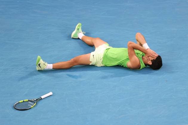 Carlos Alcaraz win his Semi-final match Australian Open tennis tournament, Day Thirteen, Melbourne Park, Australia - 30 Jan 2026Melbourne Melbourne Park Victoria (VIC) Australia  Copyright: xRachelxBach Shutterstockx 16455618ac