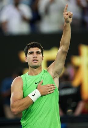 Carlos Alcaraz win his Semi-final match against Alexander Zverev Australian Open tennis tournament, Day Thirteen, Melbourne Park, Australia - 30 Jan 2026Melbourne Melbourne Park Victoria (VIC) Australia  Copyright: xEllaxLing Shutterstockx 16455617bj