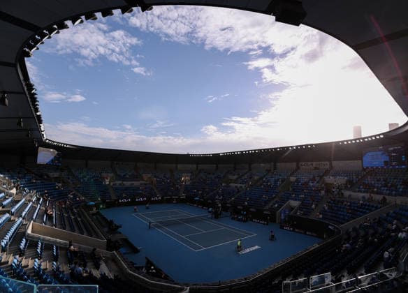 (260130) -- MELBOURNE, Jan. 30, 2026 -- This photo taken on Jan. 30, 2026 shows the women s wheelchair doubles final between Wang Ziying Li Xiaohui (China) and Zhu Zhenzhen (China) Kamiji Yui (Japan) at the Australian Open tennis tournament in Melbourne, Australia. ) (SP)AUSTRALIA-MELBOURNE-TENNIS-AUSTRALIAN OPEN-WOMEN S WHEELCHAIR DOUBLES-FINAL MaxPing 