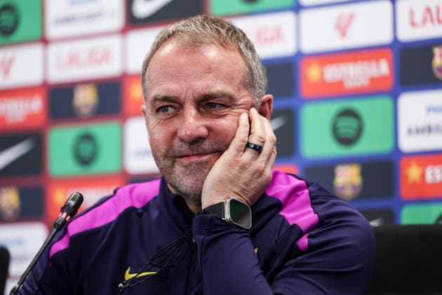 January 30, 2026, Sant Joan Despi, Barcelona, SPAIN: Hansi Flick, head coach of FC Barcelona, Barca attends his press conference, PK, Pressekonferenz during the training day of FC Barcelona ahead the Spanish League, LaLiga EA Sports, football match against Elche CF at Ciudad Esportiva Joan Gamper on January 30, 2026 in Sant Joan Despi, Barcelona, Spain. Sant Joan Despi SPAIN - ZUMAa181 20260130_zaa_a181_043 Copyright: xJavierxBorregox