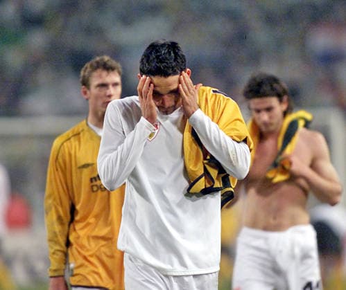 27.02.03 VfB Stuttgart - Celtic Glasgow Deutschland, Stuttgart, 27.02.2003, Fussball, UEFA Pokal, Saison 2002 2003, VfB Stuttgart - Celtic Glasgow (3:2): Kevin Kuranyi (VfB Stuttgart).