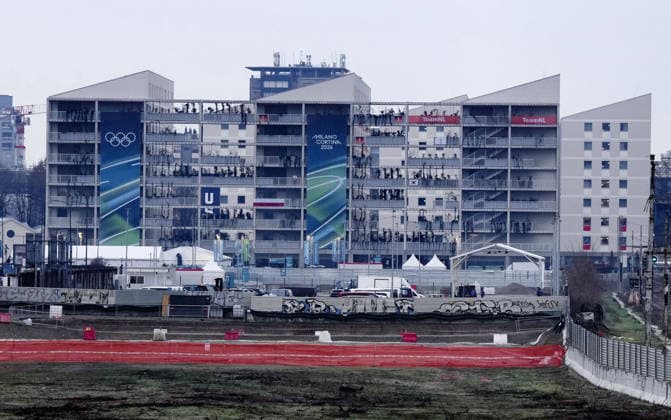 Milan Cortina Winter Olympics Photo taken in Milan, Italy, on Jan. 30, 2026, shows the athletes village for the Milan Cortina Winter Olympics, which opens on Feb. 6.  A14AA0005231492P
