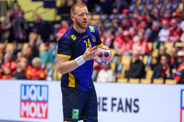 30.01.2026, Handball, Men s EHF EURO 2026, Portugal - Schweden, Jyske Bank Boxen in Herning, Dänemark, Spiel um Platz 5: Jim Gottfridsson (Sweden 24) Dänemark