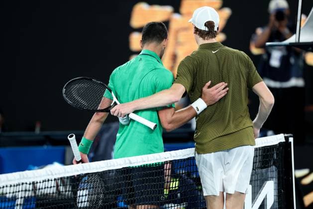 Novak Djokovic wins his Semi-final match against Jannik Sinner Australian Open tennis tournament, Day Thirteen, Melbourne Park, Australia - 30 Jan 2026Melbourne Melbourne Park Victoria (VIC) Australia  Copyright: xRachelxBach Shutterstockx 16455618iw