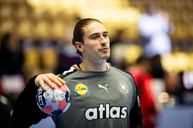 HERNING, DENMARK - JANUARY 30: Juri Knorr (Germany, 15) during warm up during the EHF EURO 2026 Semifinal 1 match between Germany vs Croatia at Jyske Bank Boxen Arena on January 30, 2026 in Herning, Denmark. Midtjylland Denmark Copyright: xMarioxM.xKobergx