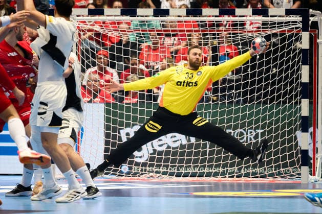 Herning: Handball EM 2026 - Halbfinale - Deutschland - Kroatien Torhueter Andreas Wolff (Deutschland) Herning Jyske Bank Boxen Daenemark