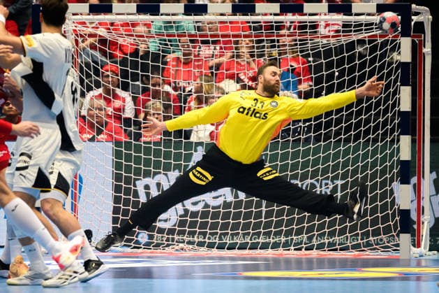 Herning: Handball EM 2026 - Halbfinale - Deutschland - Kroatien Torhueter Andreas Wolff (Deutschland) Herning Jyske Bank Boxen Daenemark