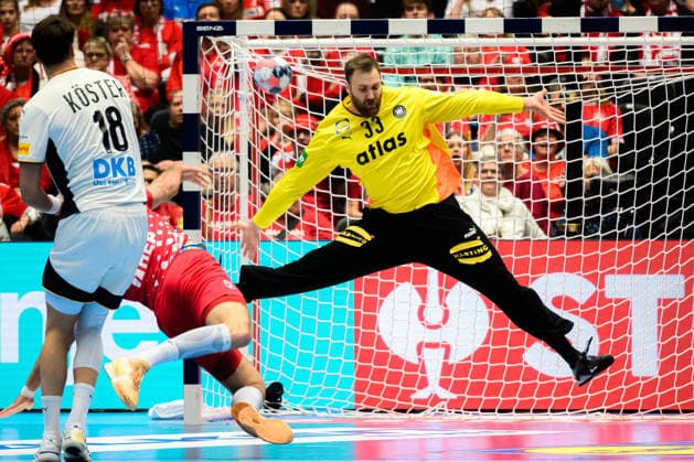 Herning: Handball EM 2026 - Halbfinale - Deutschland - Kroatien Torhueter Andreas Wolff (Deutschland) Herning Jyske Bank Boxen Daenemark