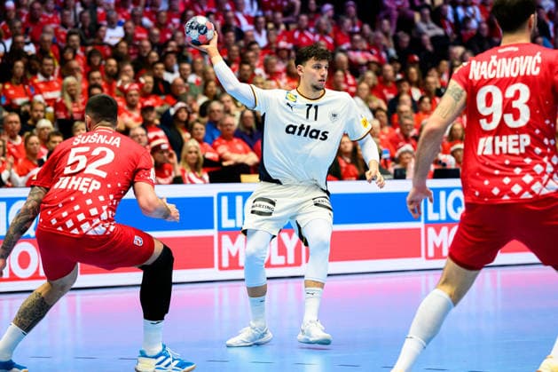 Herning: Handball EM 2026 - Halbfinale - Deutschland - Kroatien Marko Grgic (Deutschland) Herning Jyske Bank Boxen Daenemark