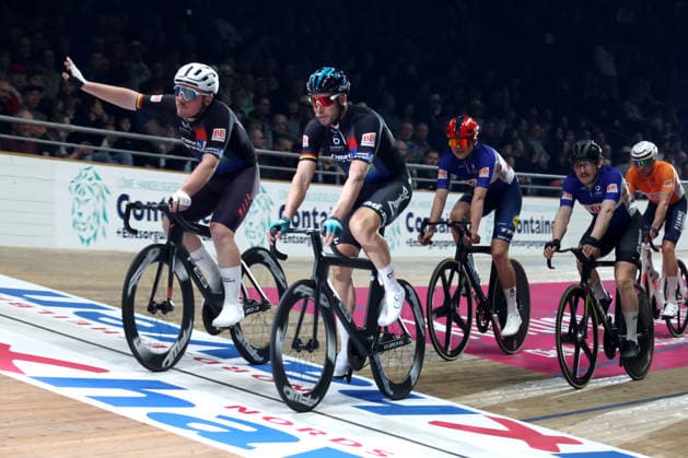 DEU, Sixdays-Berlin, 30.01.2026, Velodrom, Berlin, DEU, Sixdays-Berlin, im Bild Fahrerfeld, Roger Kluge (GER), Moritz Augenstein (GER)
