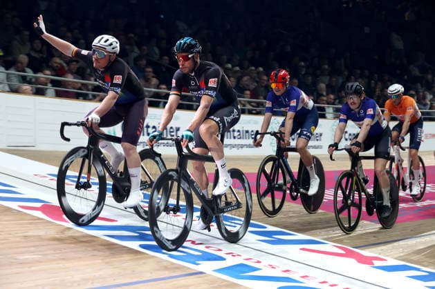 DEU, Sixdays-Berlin, 30.01.2026, Velodrom, Berlin, DEU, Sixdays-Berlin, im Bild Fahrerfeld, Roger Kluge (GER), Moritz Augenstein (GER)