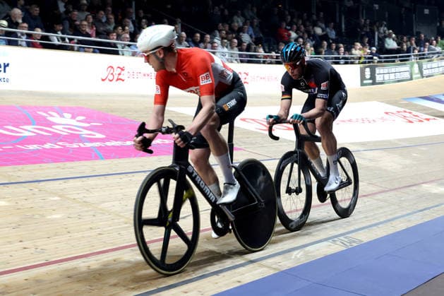 DEU, Sixdays-Berlin, 30.01.2026, Velodrom, Berlin, DEU, Sixdays-Berlin, im Bild Thor Michielsen (BEL), Roger Kluge (GER)