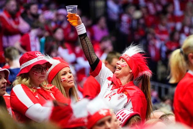 DENMARK Men s European Handball Championship: Semifinal Danish spectators before the EHF Euro 2026 semifinal match between Denmark and Iceland at Jyske Bank Boxen in Herning, Friday, January 30, 2026. (Photo: Bo Amstrup Scanpix 2026) , Herning Denmark Copyright: BoxAmstrupx spdk20260130-201152-L