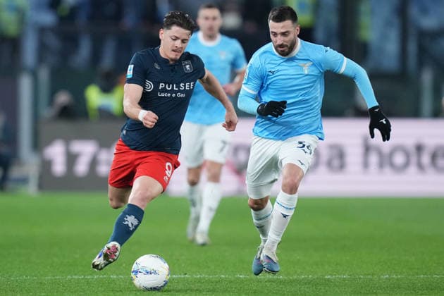 Genoa™s Vitinha Lazio™s Mario Gila during the Serie A EniLive soccer match between Lazio and Genoa at the Rome s Olympic stadium, Italy - Friday January 30, 2026 - Soccer ( Photo by Alfredo Falcone LaPresse )  Copyright: xAlfredoxFalcone LaPressex