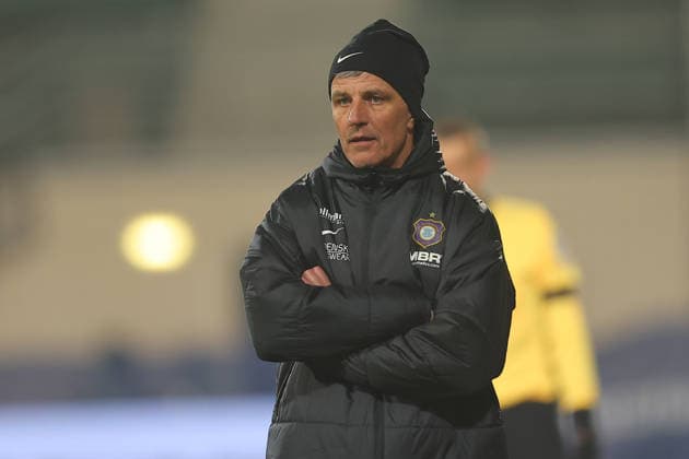 Hannover, 30.01.2026, Eilenriedestadion, Fußball, Männer, Saison 2025 2026, 3. Liga, 22. Spieltag , TSV Havelse - FC Erzgebirge Aue 3:1 (0:1) , Im Bild: Trainer Jens Härtel Haertel, Erzgebirge Aue ,