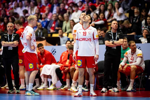 HERNING, DENMARK - JANUARY 30: Mathias Gidsel (Denmark, 19) during the EHF EURO 2026 Semifinal 2 match between Denmark vs Iceland at Jyske Bank Boxen Arena on January 30, 2026 in Herning, Denmark. Midtjylland Denmark Copyright: xMarioxM.xKobergx