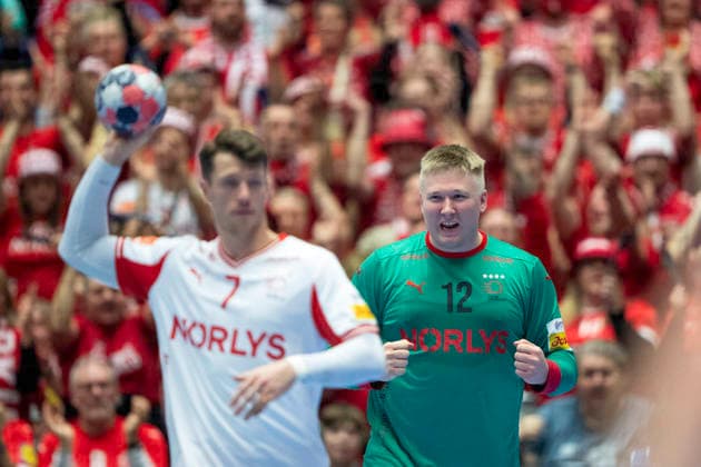 EHF Euro 2026: Denmark - Iceland Denmark s goalkeeper Emil Nielsen reacts after a save during the EHF Euro 2026 semifinal match between Denmark and Iceland at Jyske Bank Boxen in Herning, Friday, January 30, 2026. (Photo: Bo Amstrup Ritzau Scanpix) , Herning Denmark Mors Copyright: BoxAmrstrupx xRitzauxScanpix BoxAmstrupx spdk20260130-232630-L