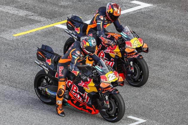 SEPANG, SGR - JAN 29: Dani Pedrosa of Spain and KTM Factory Racing in action with Pol Espargaro of Spain and KTM Factory Racing during day one of MotoGP Sepang Shakedown on January 29, 2026 held at Sepang International Circuit in Sepang, Malaysia. (Photo by Hazrin Yeob Men Shah Icon Sportswire) AUTO: JAN 29 MotoGP - Sepang Shakedown EDITORIAL USE ONLY Icon3782601290023