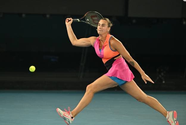 Australian Open 2026 - Finals MELBOURNE, AUSTRALIA - JANUARY 31: Belarus Aryna Sabalenka in action against Elena Rybakina (not seen) of Kazakhstan during the final match at the Australian Open grand slam tennis tournament at Melbourne Park in Melbourne, Australia on January 31, 2026 Mark Avellino Anadolu Melbourne Australia. Editorial use only. Please get in touch for any other usage.  Copyright: x2026xAnadoluxMarkxAvellinox