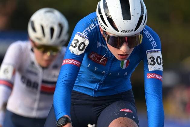 Italian Giorgia Pellizotti pictured in action during the junior women race at the UCI Cyclocross World Championships, on Saturday 31 January 2026, in Hulst, The Netherlands. DAVIDxPINTENS  x160005970x