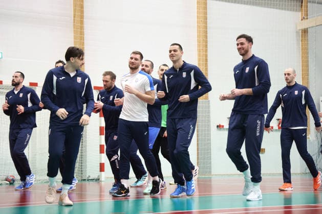 Croatia training: Men s EHF EURO Filip Glavas, Tin Lucin, Mateo Maras, Veron Nacinovic and Ivano Pavlovic of Croatia during training session at Sportscenter on January 31, 2026. in Herning, Denmark.  SanjinxStrukic PIXSELL