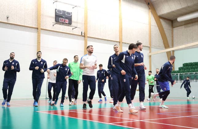 Croatia training: Men s EHF EURO Leon Susnja, Marko Mamic, Luka Cindric, Matej Mandic, Tin Lucin, Mateo Maras and Veron Nacinovic of Croatia during training session at Sportscenter on January 31, 2026. in Herning, Denmark.  SanjinxStrukic PIXSELL