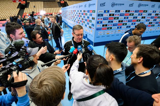 Herning: Handball EM 2026 - Media Day - Deutschland Trainer Alfred Gislason (Deutschland) Herning Jyske Bank Boxen Daenemark