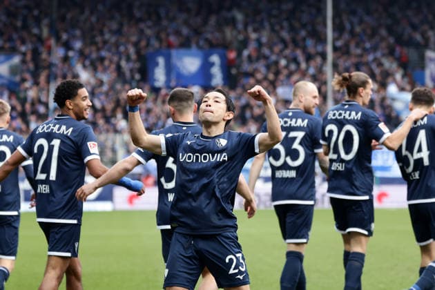 Bochum, Germany, 31.01.26, Koji Miyoshi (VfL Bochum) jubelt nach seinem Tor zum 1:0 während des Spiels der 2. Bundesliga zwischen VfL 1848 Bochum - FC Schalke 04 im Vonovia Ruhrstadion in Bochum. (Photo by Joachim Bywaletz) DFB DFL REGULATIONS PROHIBIT ANY USE OF PHOTOGRAPHS AS IMAGE SEQUENCES AND OR QUASI-VIDEO.