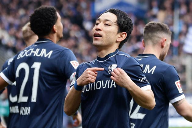 Bochum, Germany, 31.01.26, Koji Miyoshi (VfL Bochum) jubelt nach seinem Tor zum 1:0 während des Spiels der 2. Bundesliga zwischen VfL 1848 Bochum - FC Schalke 04 im Vonovia Ruhrstadion in Bochum. (Photo by Joachim Bywaletz) DFB DFL REGULATIONS PROHIBIT ANY USE OF PHOTOGRAPHS AS IMAGE SEQUENCES AND OR QUASI-VIDEO.