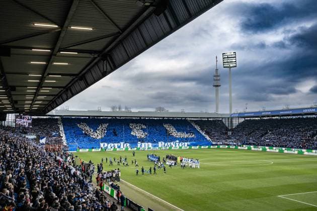 Choreografie Choreo Fans Bochum, VfL Bochum vs. FC Schalke 04, Fussball, 2. Bundesliga, 20. Spieltag, 31.01.2026 DFB regulations prohibit any use of photographs as image sequences and or quasi-video Bochum Nordrhein-Westfalen Deutschland