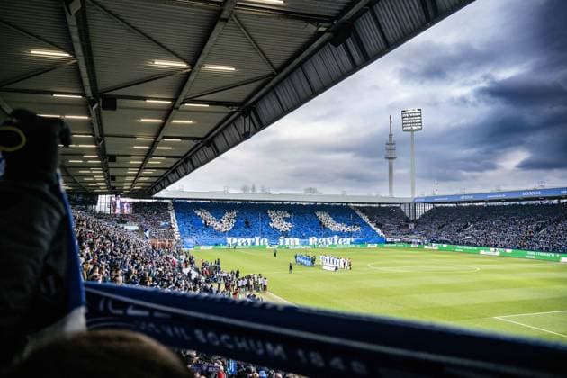 Choreografie Choreo Fans Bochum, VfL Bochum vs. FC Schalke 04, Fussball, 2. Bundesliga, 20. Spieltag, 31.01.2026 DFB regulations prohibit any use of photographs as image sequences and or quasi-video Bochum Nordrhein-Westfalen Deutschland